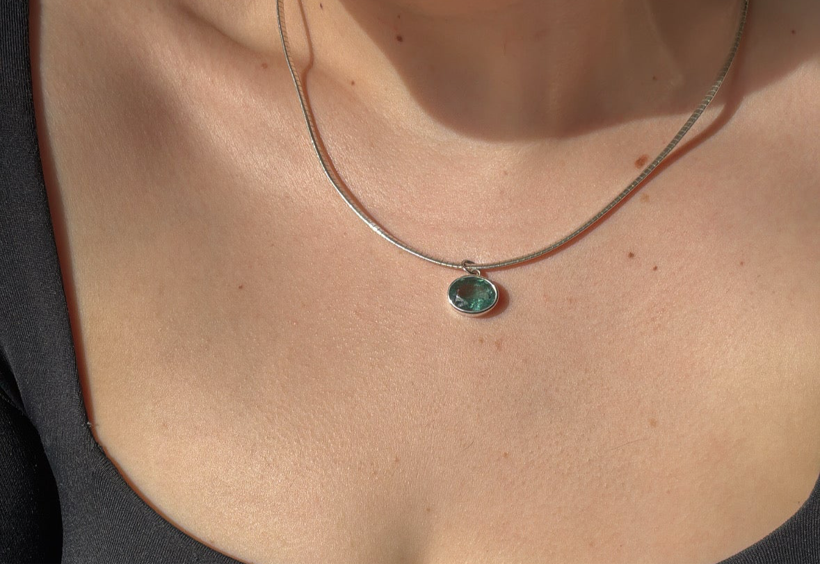 Sterling Silver Tourmaline Necklace