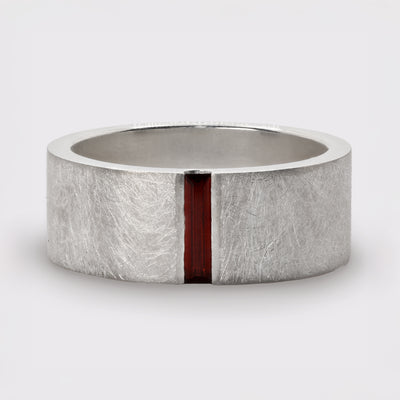 Garnet Baguette Brush Finished Band