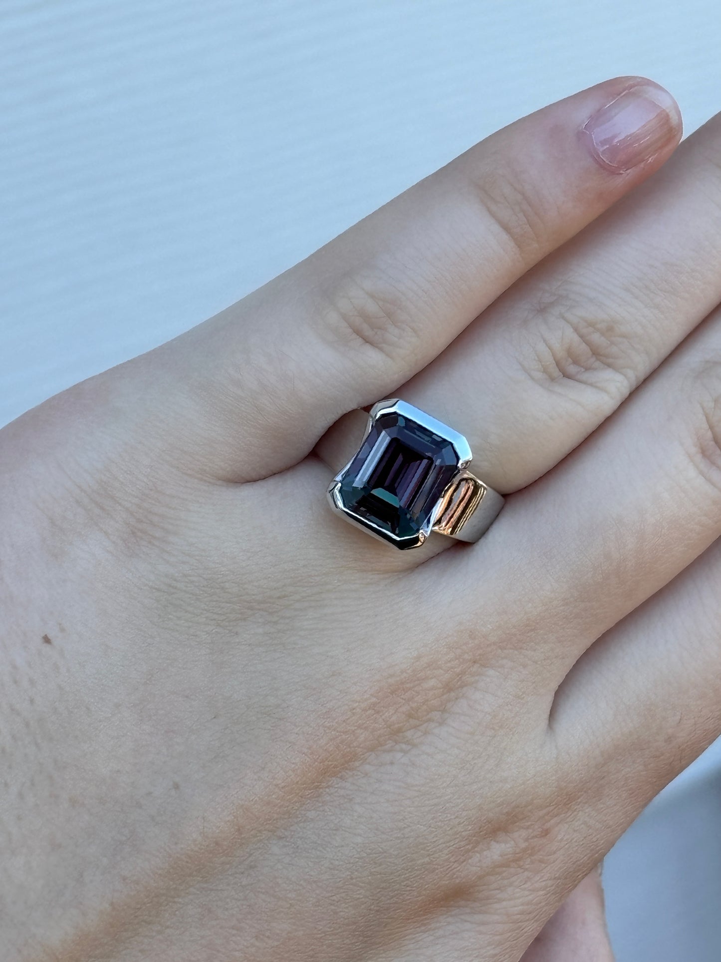 Lab Alexandrite 10k White Gold Ring