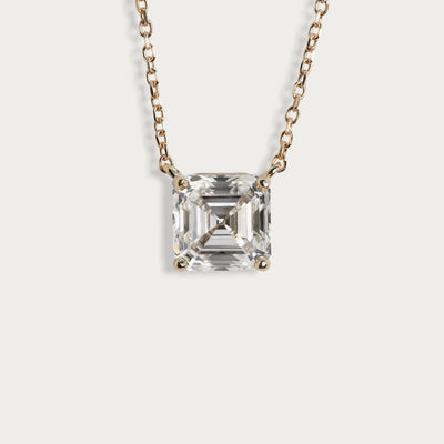 2ct Lab Asscher Cut Diamond Necklace