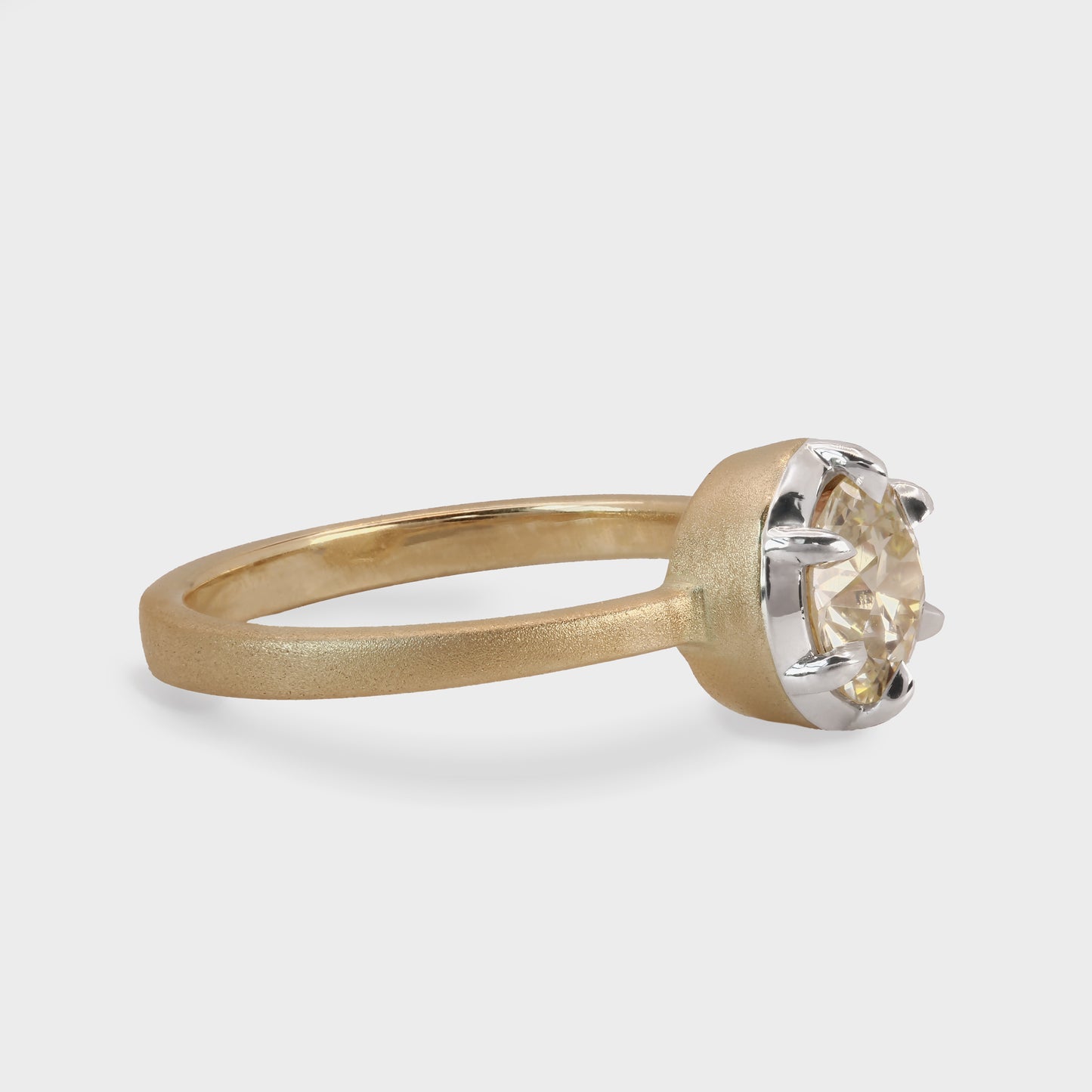 1.01ct Old European Cut Collet Ring