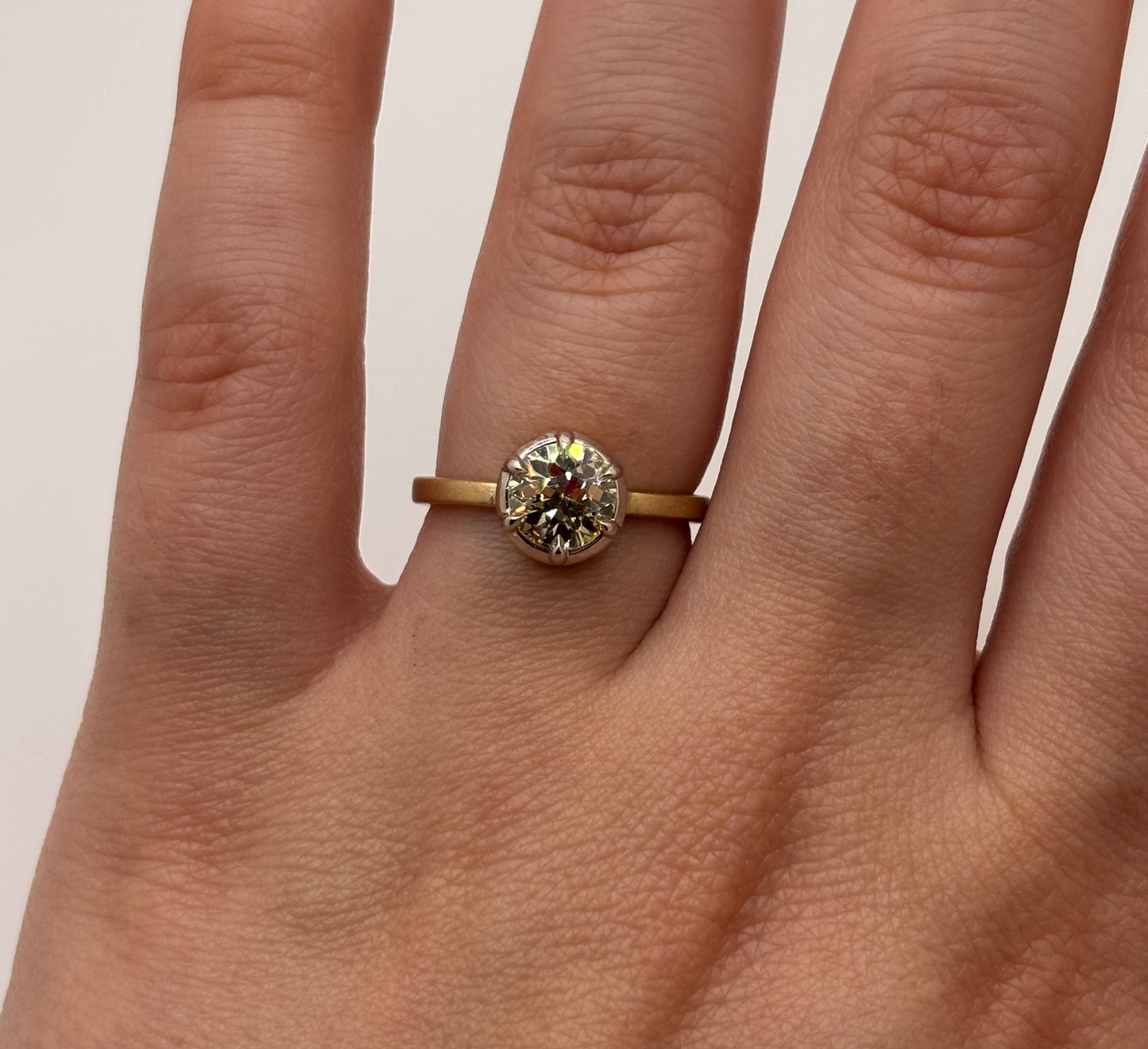 1.01ct Old European Cut Collet Ring