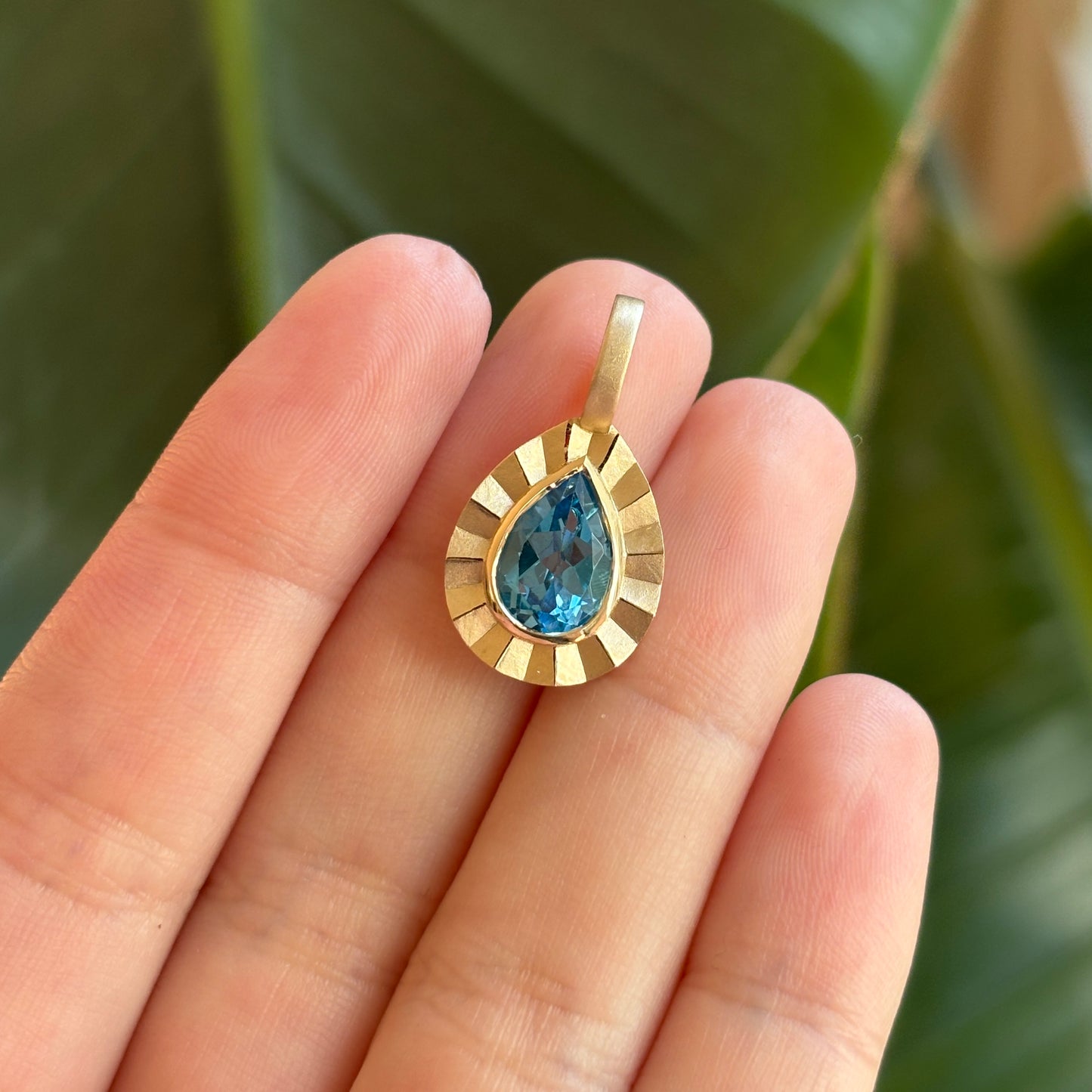 Pear Blue Topaz Drop of Light