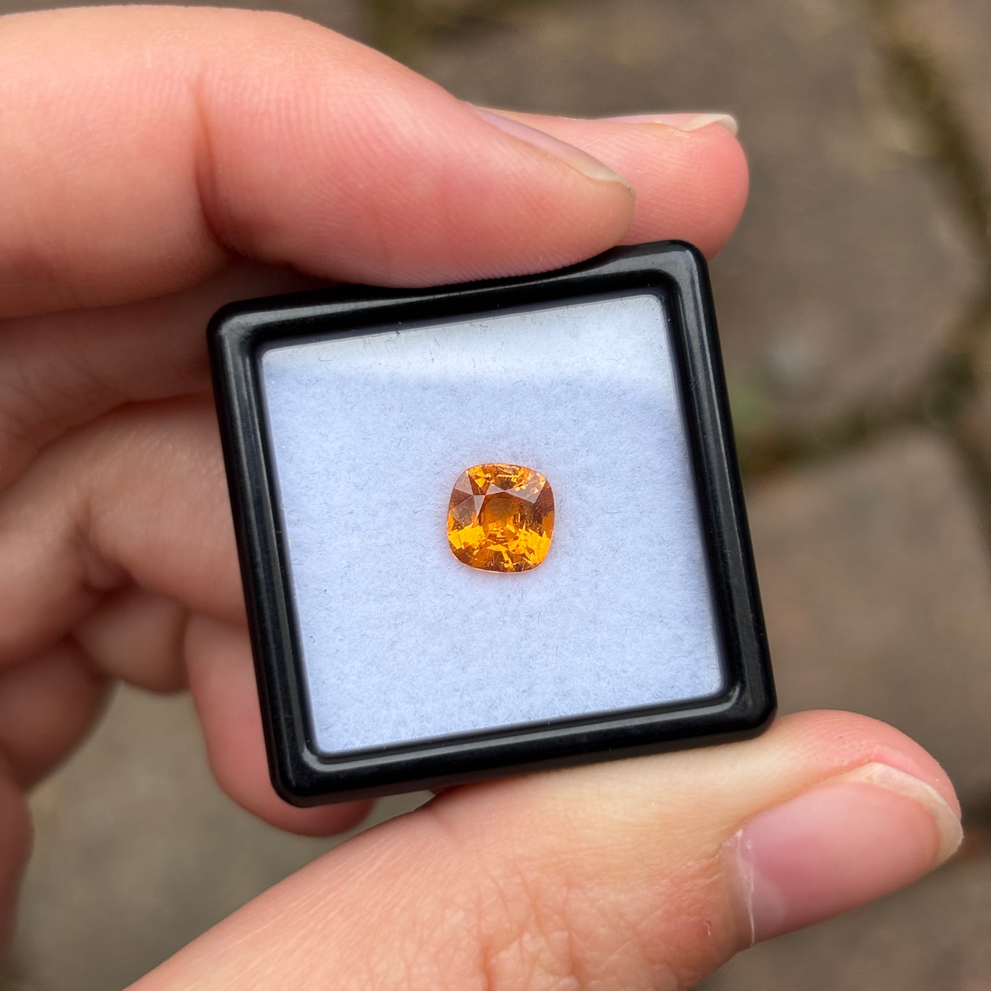 1.37ct Fanta Spessartite Cushion Cut Garnet