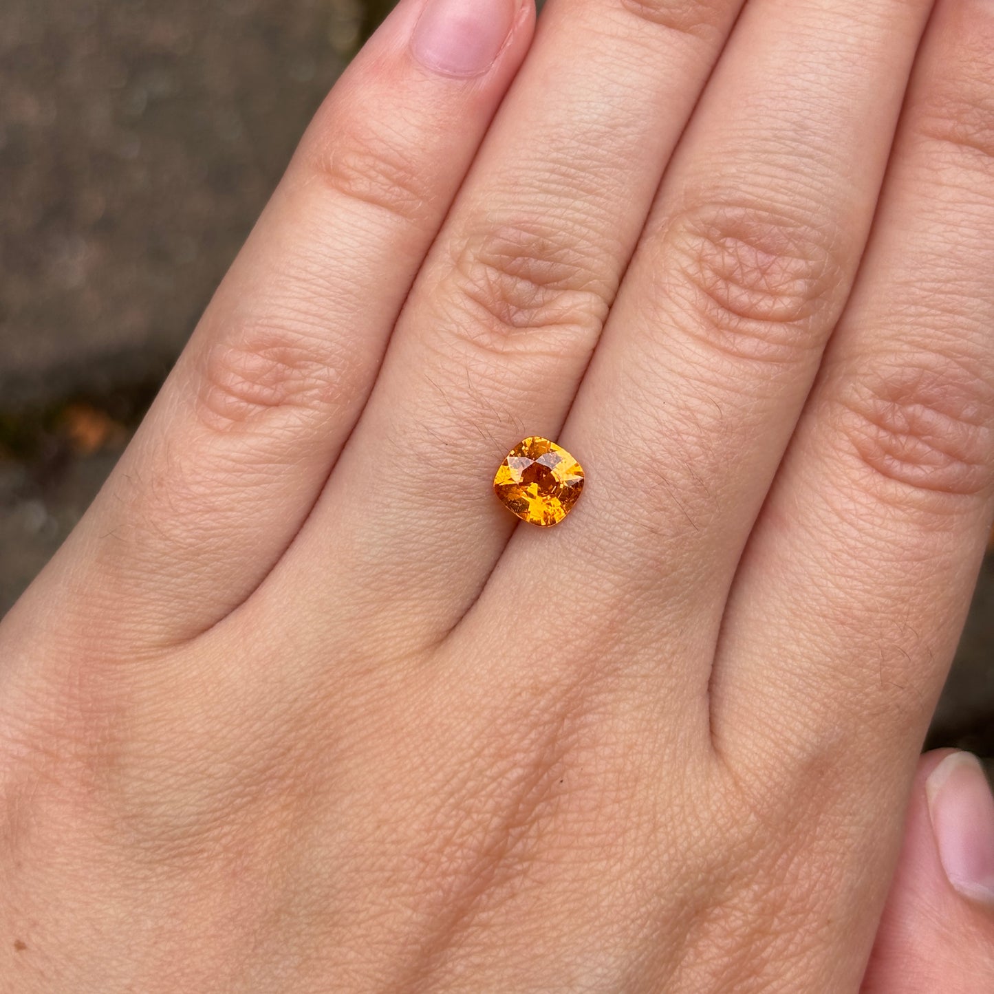 1.37ct Fanta Spessartite Cushion Cut Garnet
