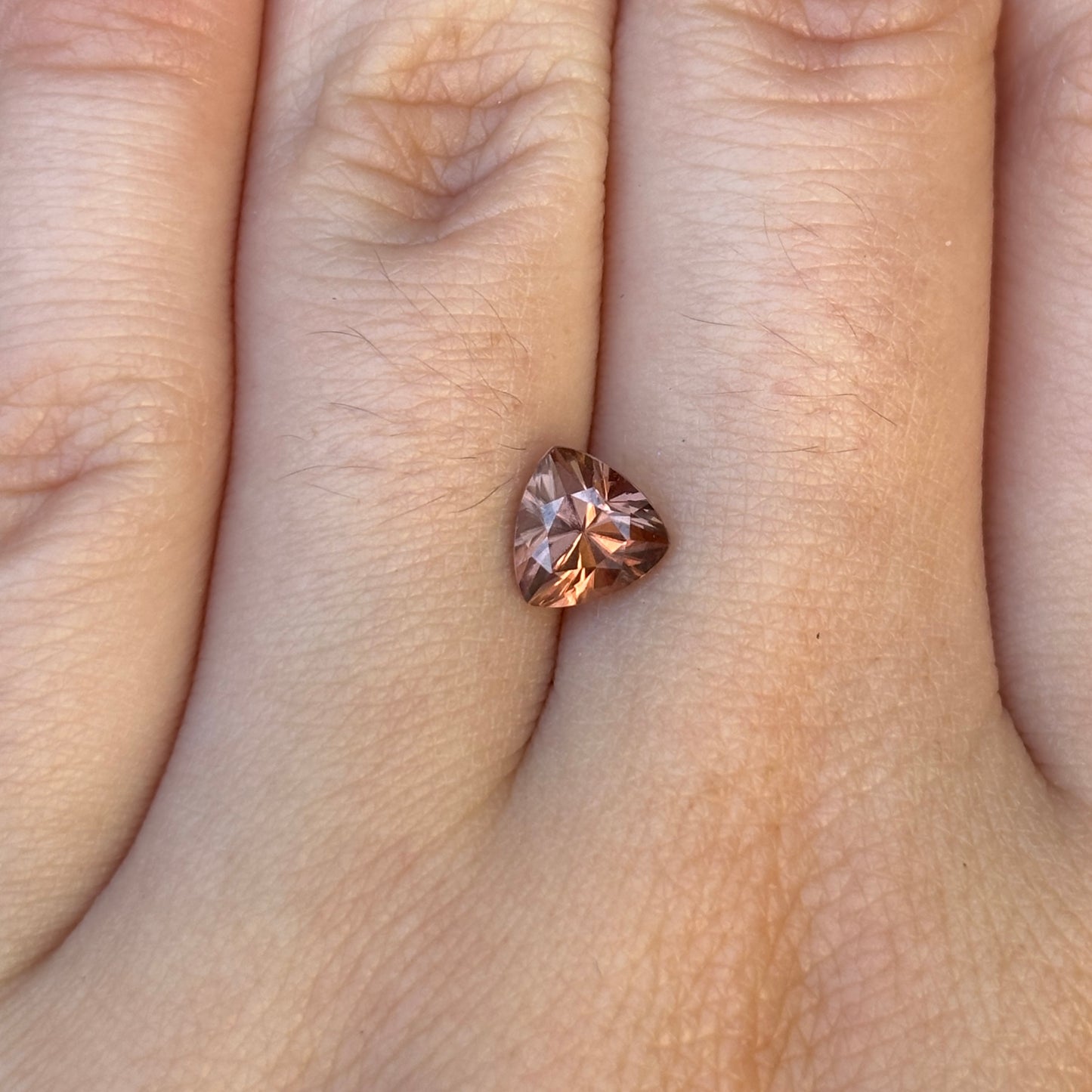 1.63ct Peach Trillion Zircon
