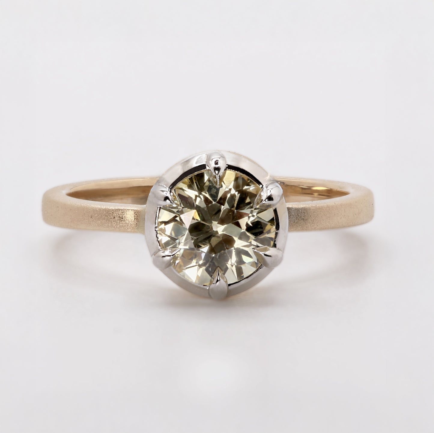 1.01ct Old European Cut Collet Ring